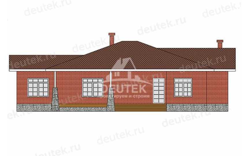 Проект узкого одноэтажного дома с тремя спальнями - LK-329