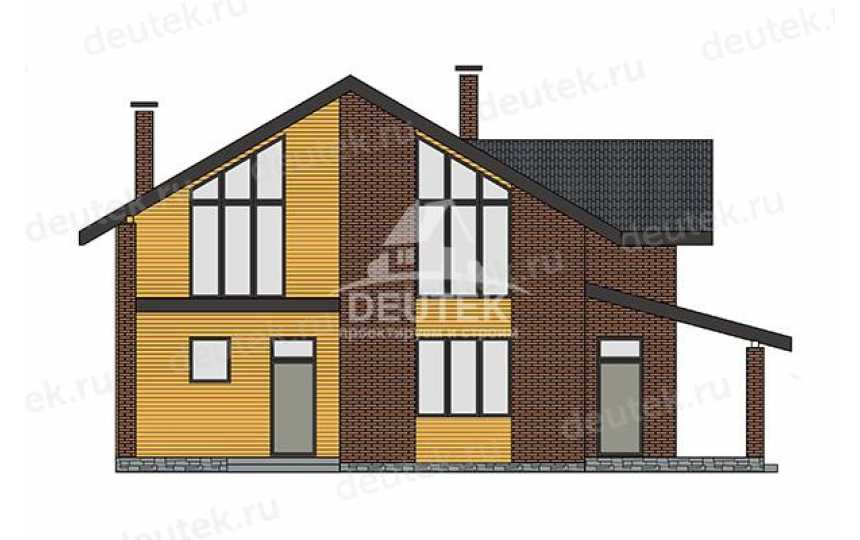 Проект жилого двухэтажного дома с большими окнами - LK-332