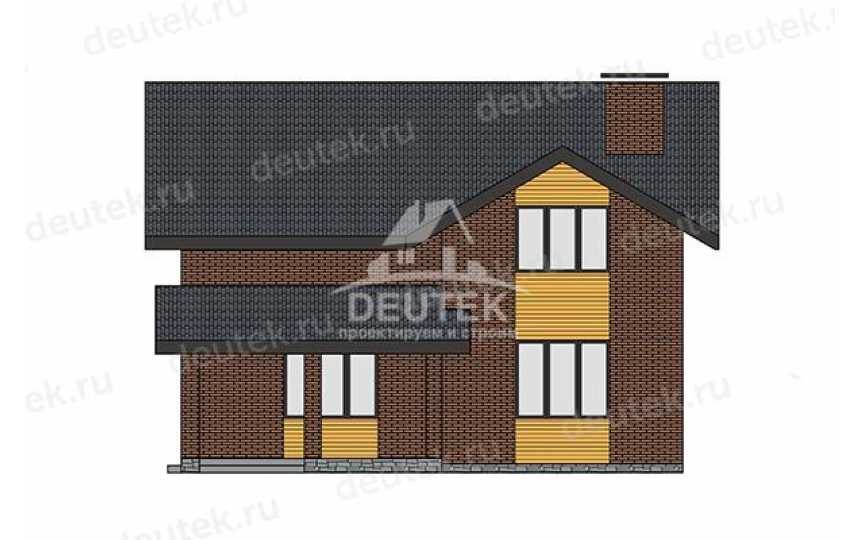 Проект жилого двухэтажного дома с большими окнами - LK-332