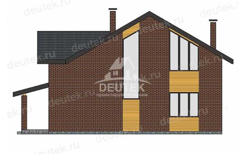 Проект жилого двухэтажного дома с большими окнами - LK-332