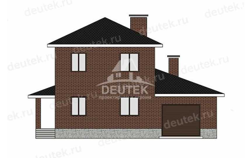 Проект дачного двухэтажного дома с одноместным гаражом - LK-334