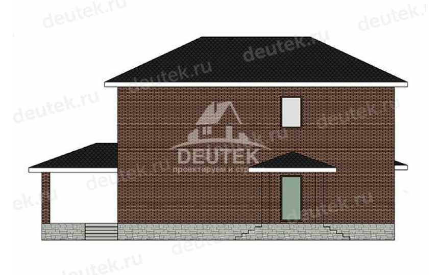Проект дачного двухэтажного дома с одноместным гаражом - LK-334
