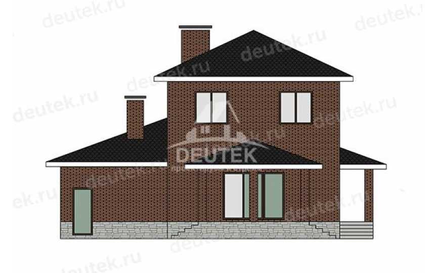 Проект дачного двухэтажного дома с одноместным гаражом - LK-334