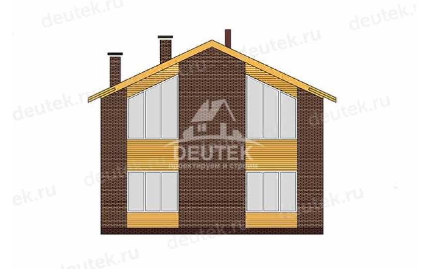 Проект жилого двухэтажного дома с большими окнами - LK-335