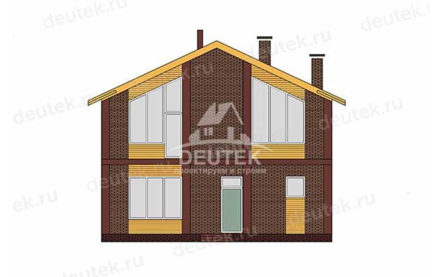 Проект жилого двухэтажного дома с большими окнами - LK-335