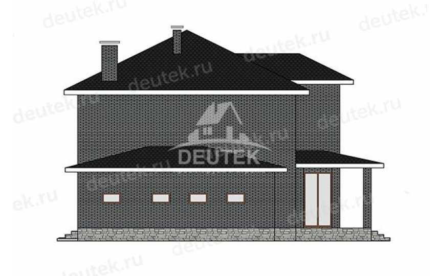 Проект дачного двухэтажного дома с одноместным гаражом - LK-336