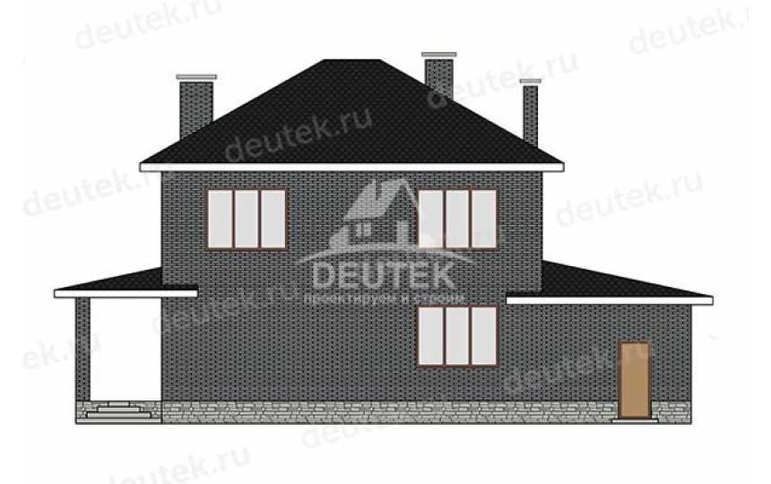 Проект дачного двухэтажного дома с одноместным гаражом - LK-336