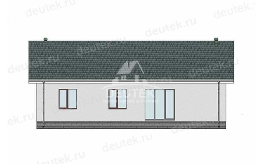 Проект узкого одноэтажного дома с тремя спальнями - LK-341