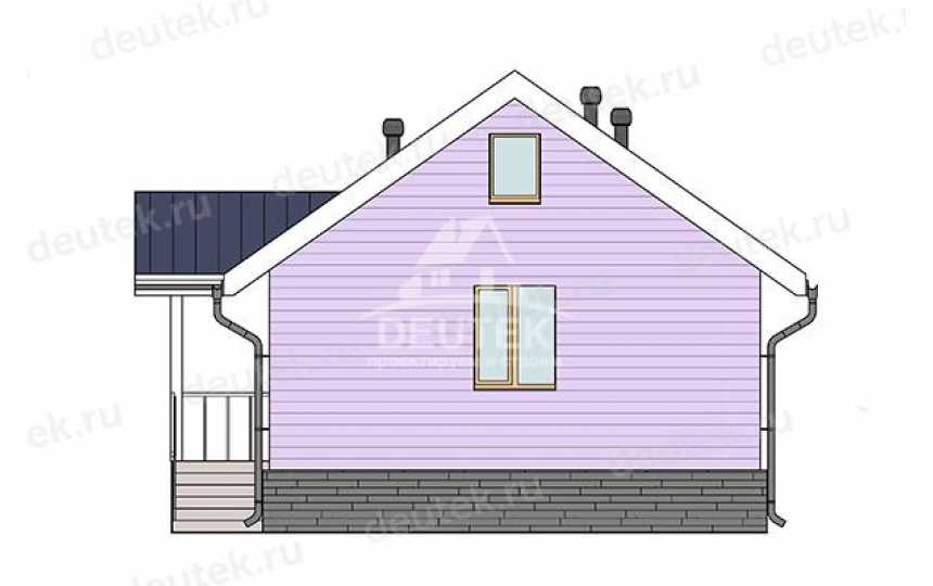 Проект квадратного одноэтажного дома с размерами 7 м на 7 м - LK-349