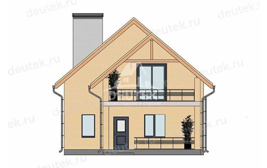 Проект квадратного двухэтажного дома с мансардой - LK-352