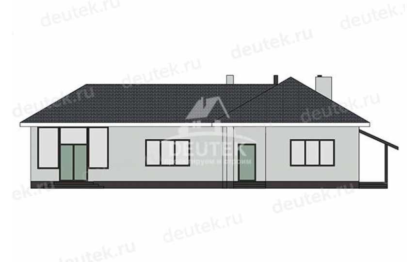Проект углового одноэтажного дома с баней - LK-355
