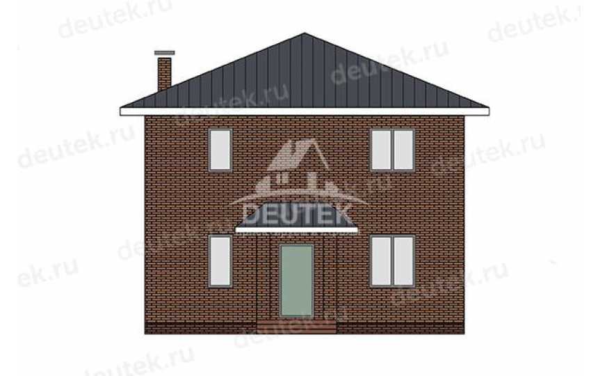 Проект квадратного двухэтажного дома с тремя спальнями - LK-358