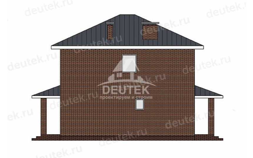 Проект квадратного двухэтажного дома с тремя спальнями - LK-358