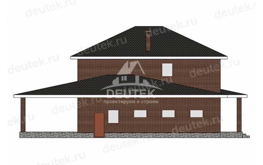 Проект квадратного двухэтажного дома с двухместным гаражом - LK-363