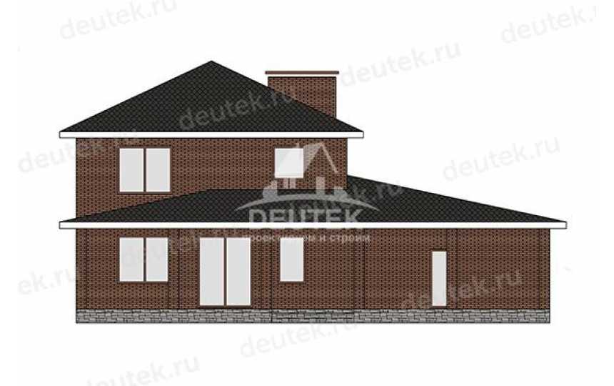 Проект квадратного двухэтажного дома с двухместным гаражом - LK-363