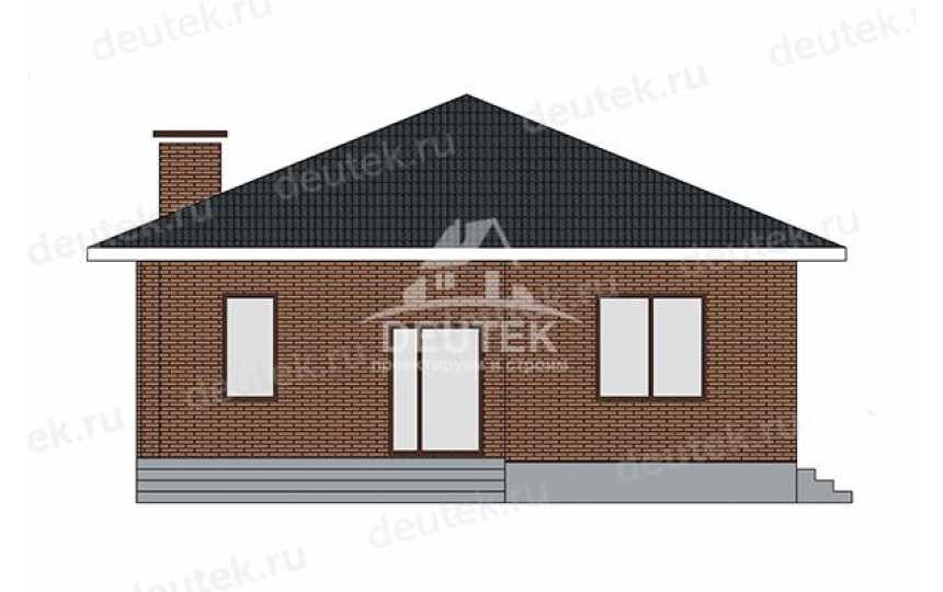Проект квадратного одноэтажного дома с тремя спальнями - LK-364