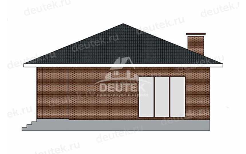 Проект квадратного одноэтажного дома с тремя спальнями - LK-364