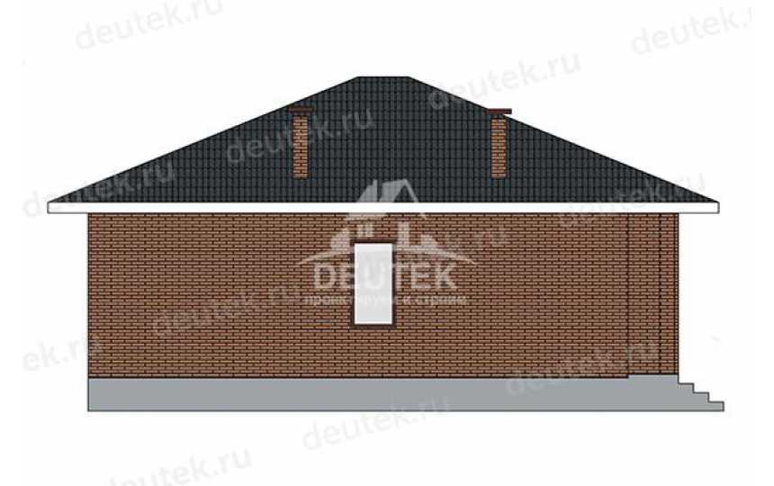 Проект квадратного одноэтажного дома с тремя спальнями - LK-364
