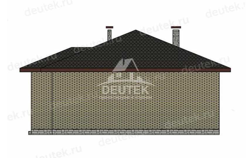 Проект квадратного одноэтажного дома из газобетонного блока - LK-365