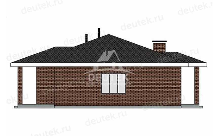 Проект квадратного одноэтажного дома с террасой - LK-368