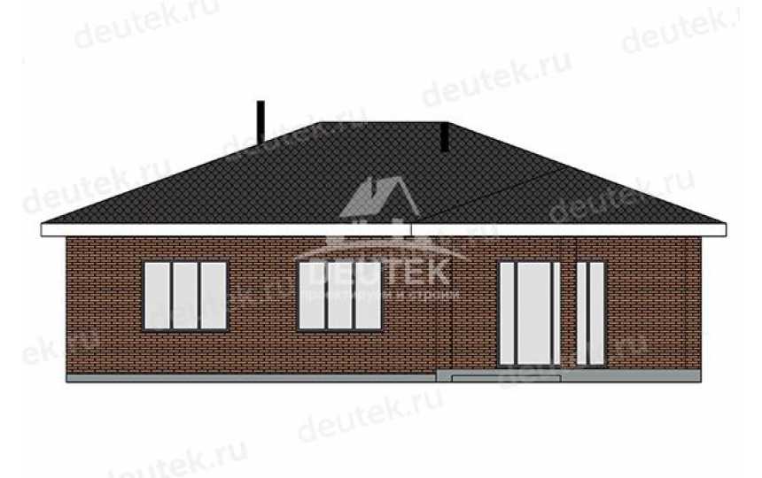 Проект квадратного одноэтажного дома с террасой - LK-368