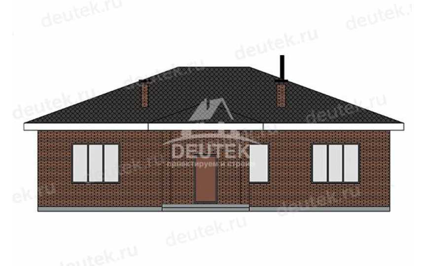 Проект квадратного одноэтажного дома с террасой - LK-368