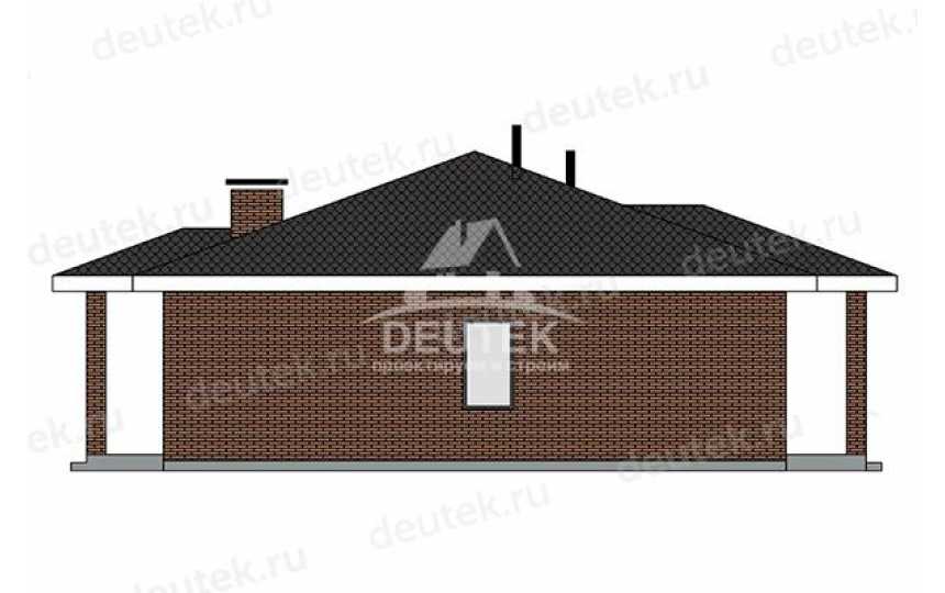 Проект квадратного одноэтажного дома с террасой - LK-368