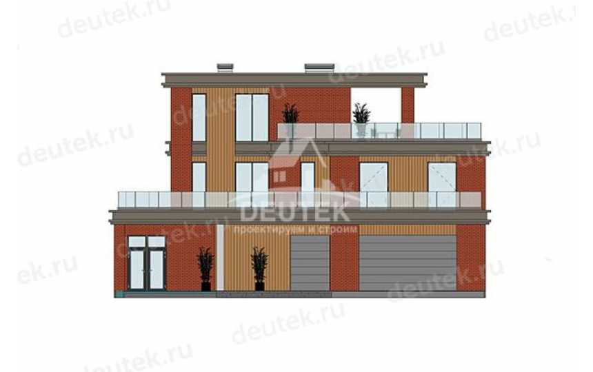 Проект современного трехэтажного дома с бассейном, сауной и гаражом - LK-369