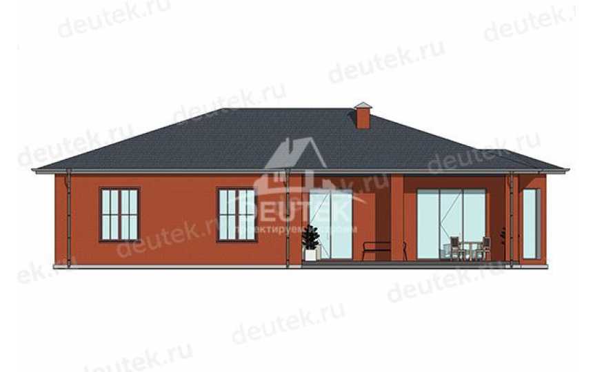 Проект дачного одноэтажного дома с эркером и кабинетом - LK-373