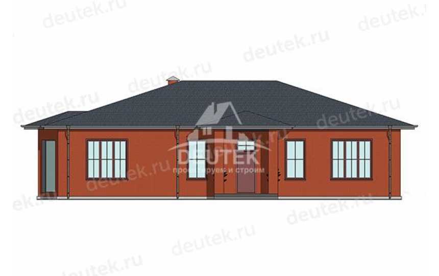 Проект дачного одноэтажного дома с эркером и кабинетом - LK-373