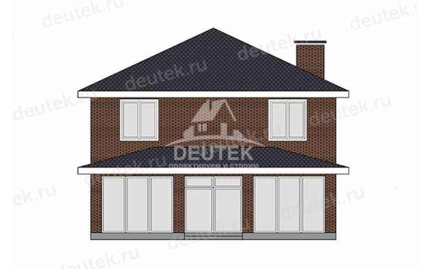 Проект узкого двухэтажного дома с верандой - LK-375