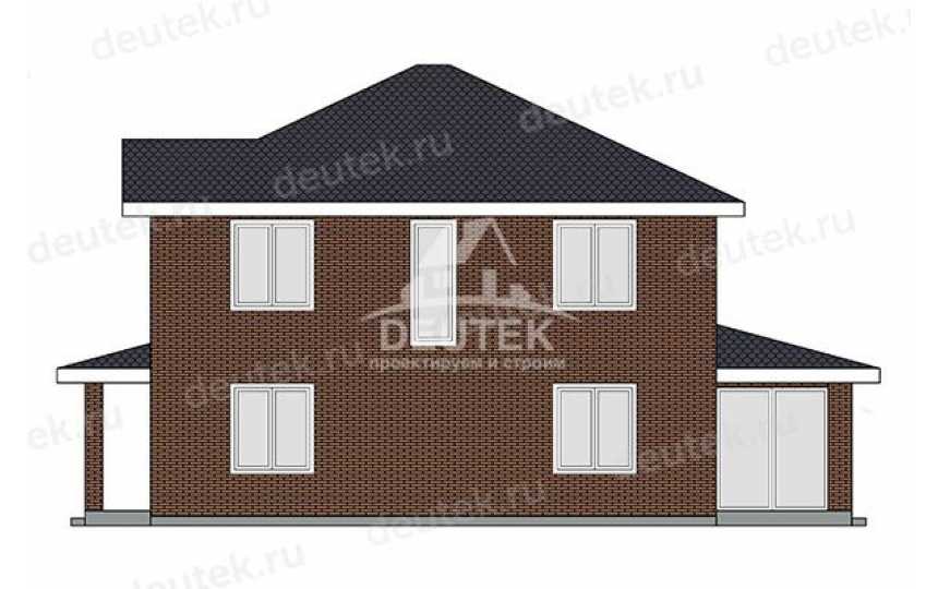 Проект узкого двухэтажного дома с верандой - LK-375