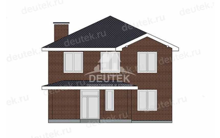Проект узкого двухэтажного дома с верандой - LK-375