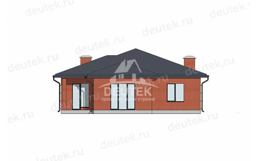 Проект узкого одноэтажного дома с навесом для автомобиля - LK-376