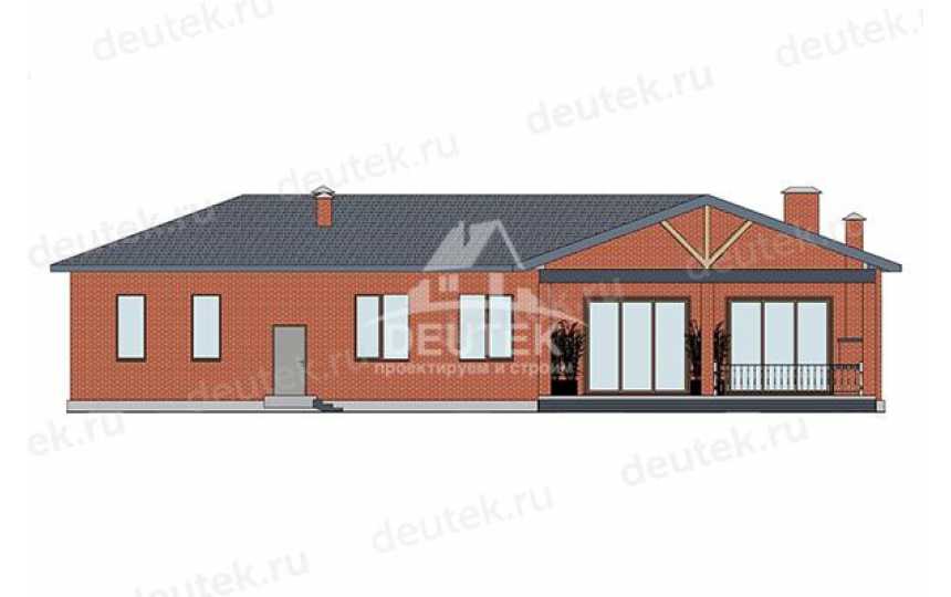 Проект узкого одноэтажного дома с двухместным гаражом - LK-377