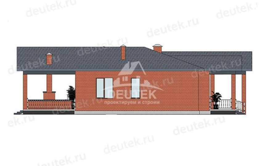 Проект узкого одноэтажного дома с двухместным гаражом - LK-377