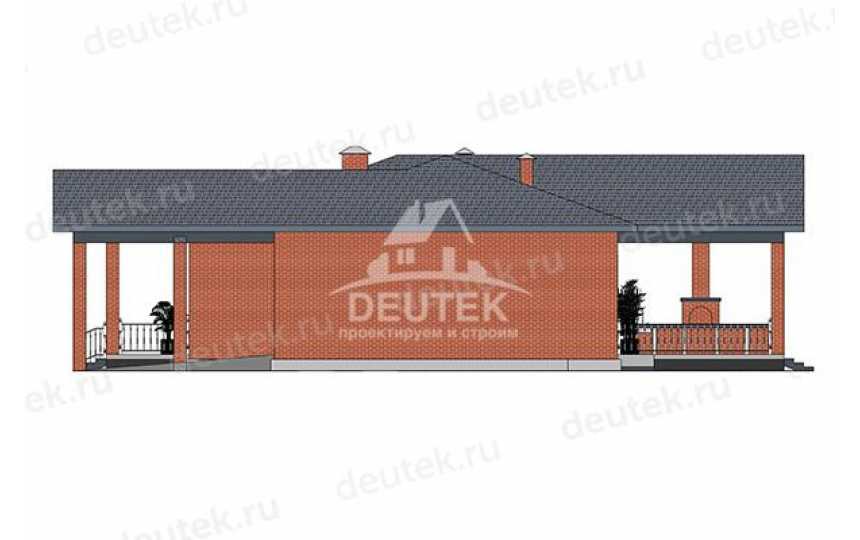 Проект узкого одноэтажного дома с двухместным гаражом - LK-377