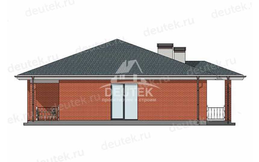 Проект квадратного одноэтажного дома с кабинетом - LK-380