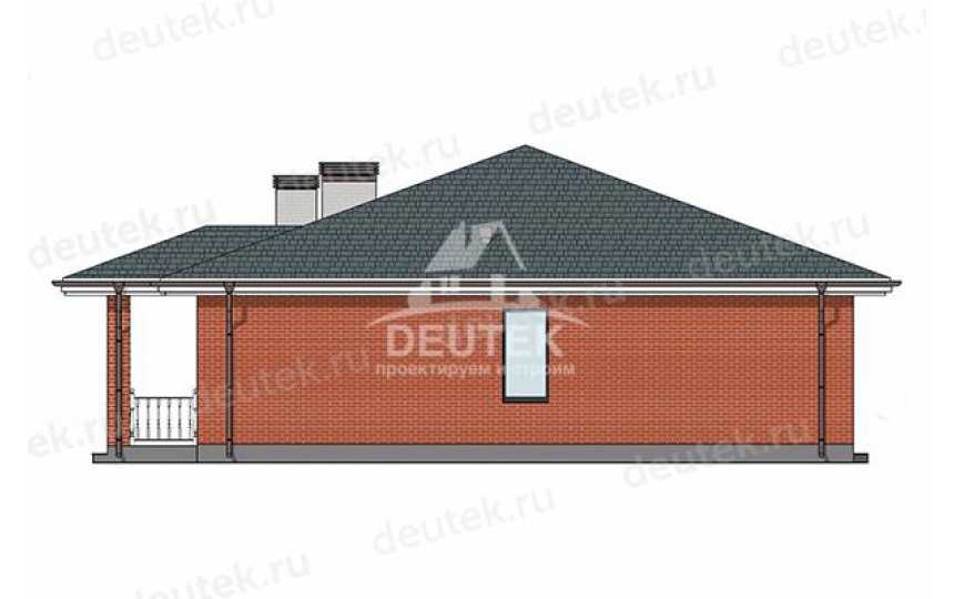 Проект квадратного одноэтажного дома с кабинетом - LK-380