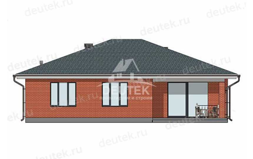 Проект квадратного одноэтажного дома с кабинетом - LK-380