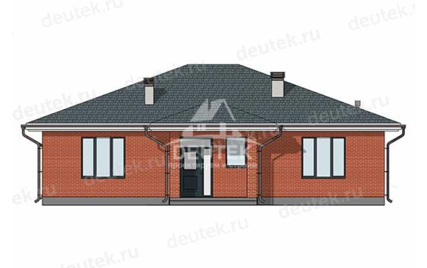 Проект квадратного одноэтажного дома с кабинетом - LK-380