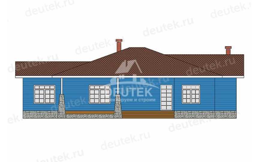 Проект узкого одноэтажного дома в европейском стиле - LK-383