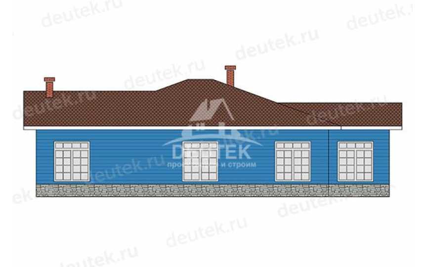 Проект узкого одноэтажного дома в европейском стиле - LK-383