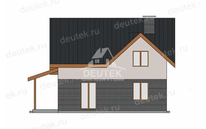 Проект загородного двухэтажного дома с навесом для автомобиля - LK-385