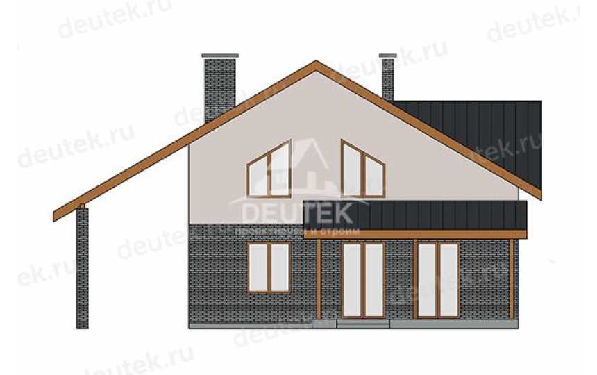 Проект загородного двухэтажного дома с навесом для автомобиля - LK-385