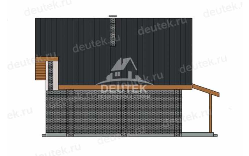 Проект загородного двухэтажного дома с навесом для автомобиля - LK-385