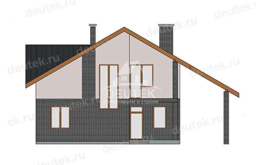 Проект загородного двухэтажного дома с навесом для автомобиля - LK-385