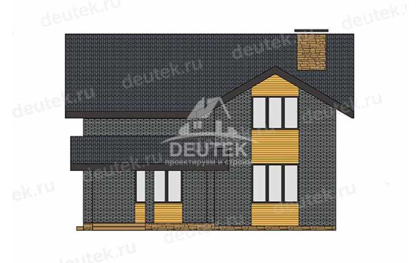 Проект загородного двухэтажного дома с большими окнами - LK-386