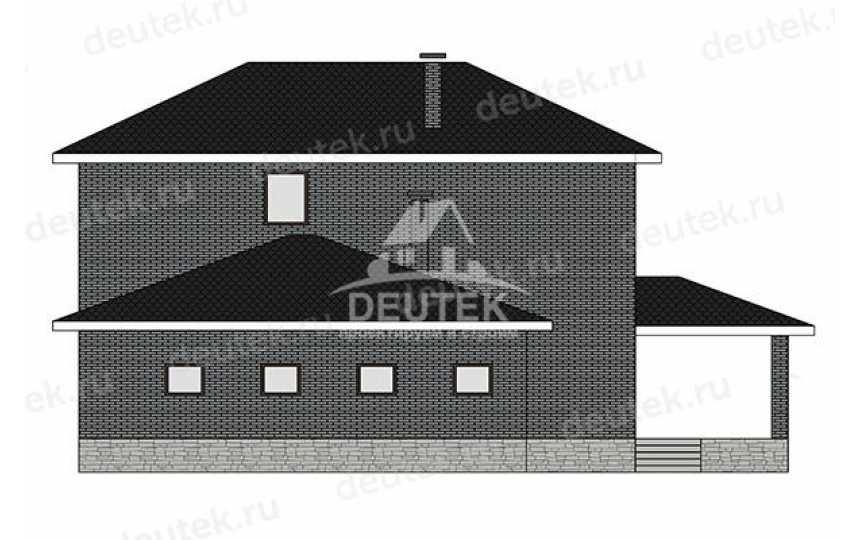 Проект дачного двухэтажного дома с одноместным гаражом - LK-388