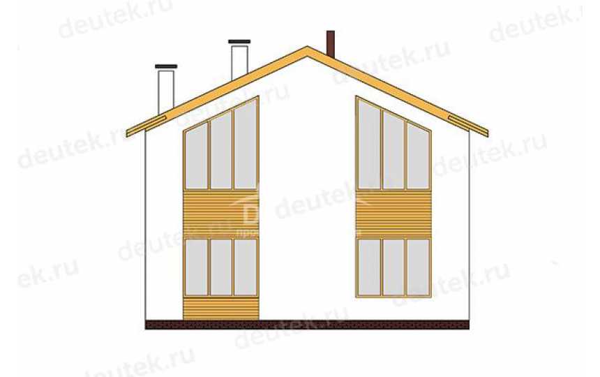 Проект стильного двухэтажного дома с большими окнами - LK-389